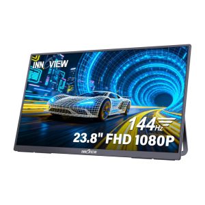 InnoView, 23.8", Large Portable Monitor, Flat, Black,  IPS Technology, 4ms Response Time