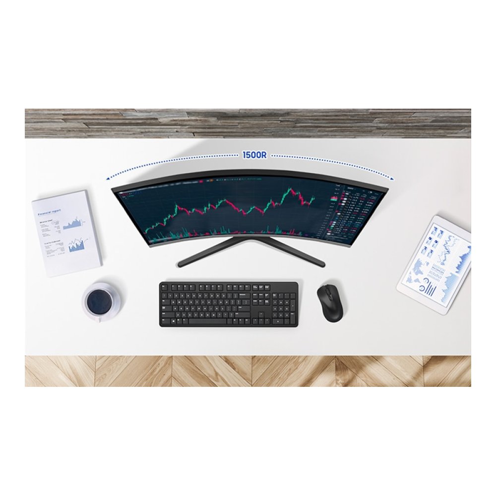 Samsung, 32", Essential S3 FHD Monitor, 1500R Curved Screen, Black, VA Panel, 4ms Response Time - Image 2