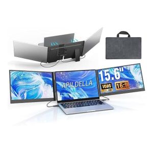 Apildella, 15.6", Portable Ultra Slim Travel Monitor with Kickstand , Flat, Black, IPS Technology, 5ms Response Time