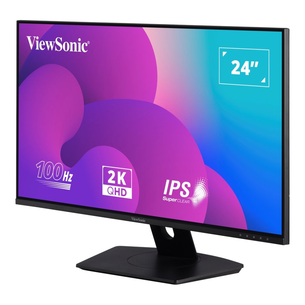 ViewSonic, 23.8", QHD Monitor, Flat, Black, IPS Technology, 5ms Response time
