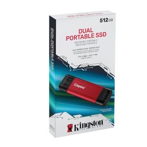 512GB Dual USB-A/C Portable SSD, Up to 1050MB/s USB 3.2 Gen 2