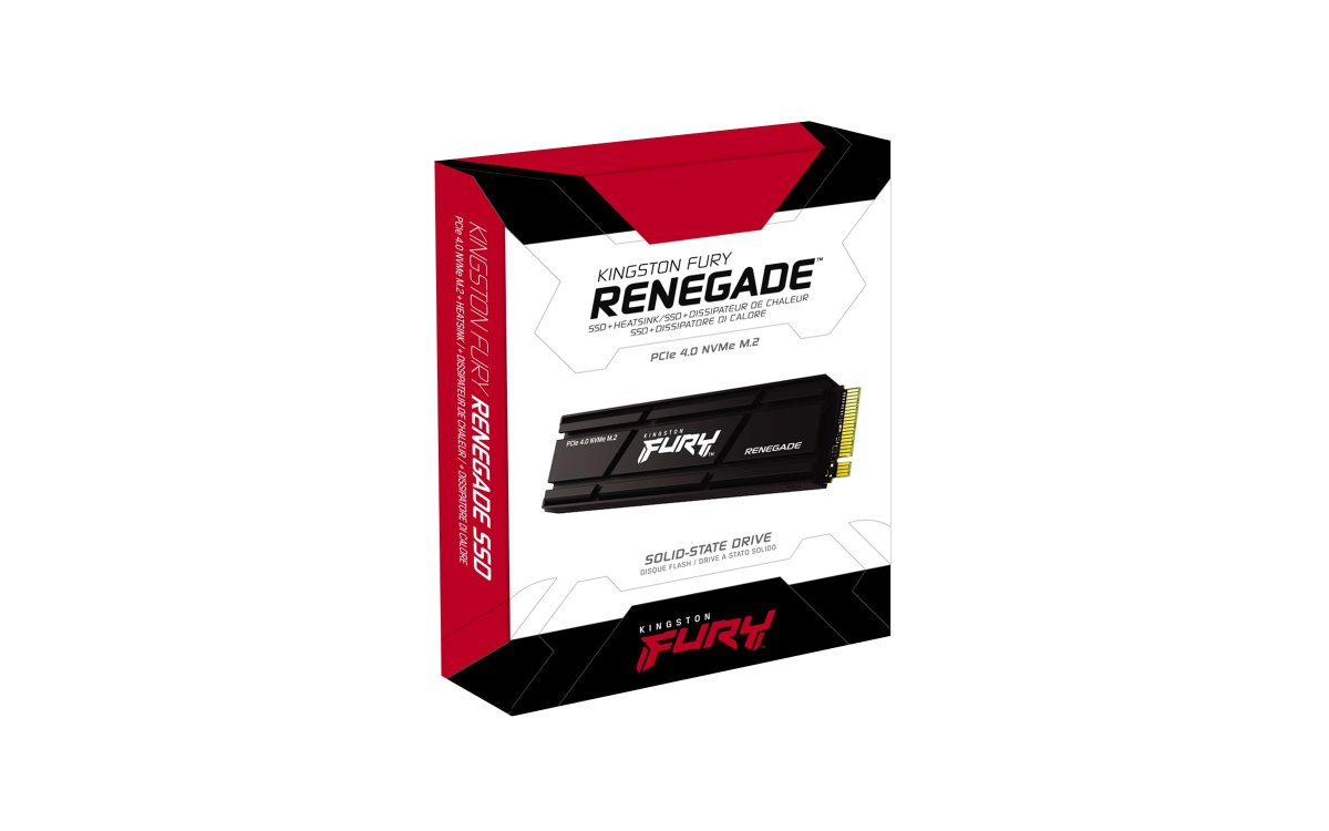 1000G Kingston FURY Renegade PCIe 4.0 NVMe SSD w/ Heatsink