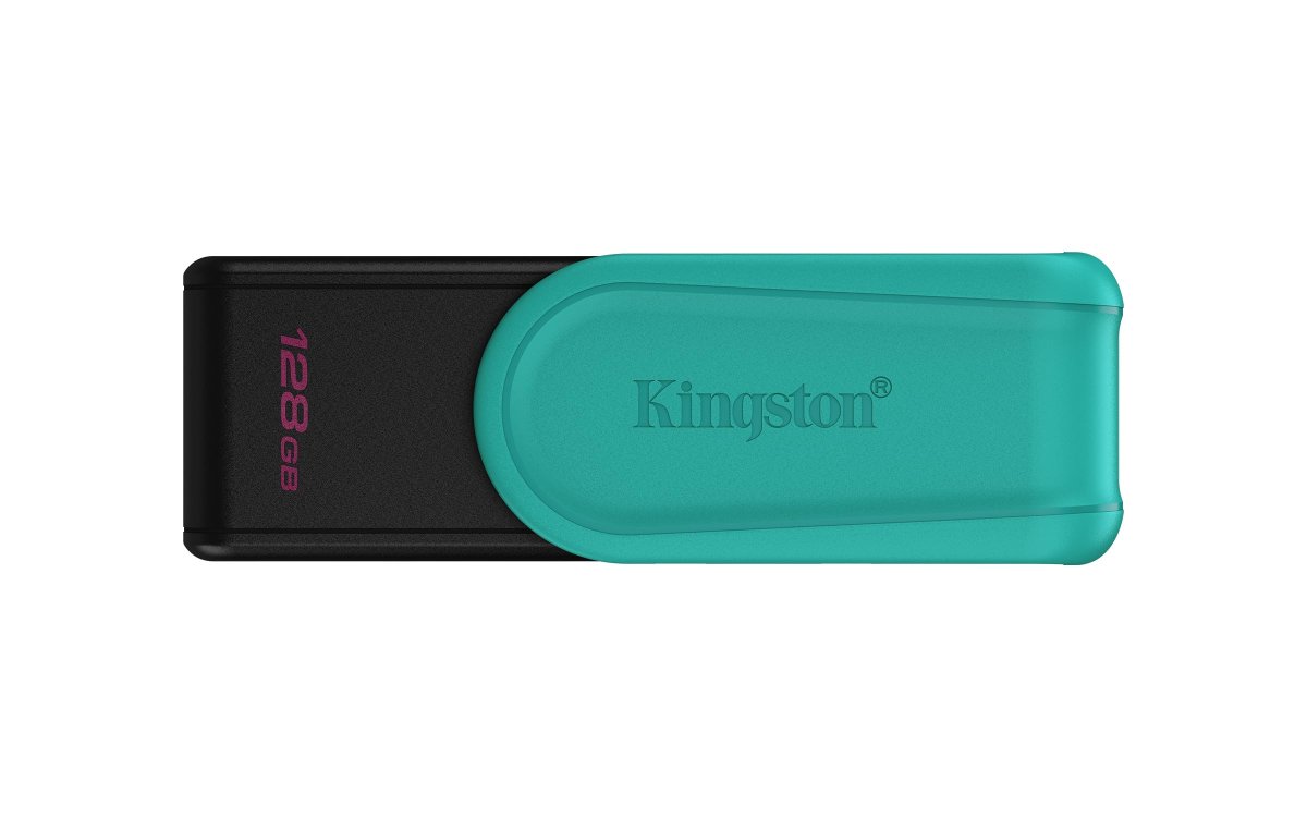 128GB Portable USB 3.2 Gen 1 DataTraveler Exodia S (Black/Turquoise)