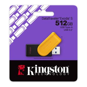 512GB Portable USB 3.2 Gen 1 DataTraveler Exodia S (Black/Yellow)
