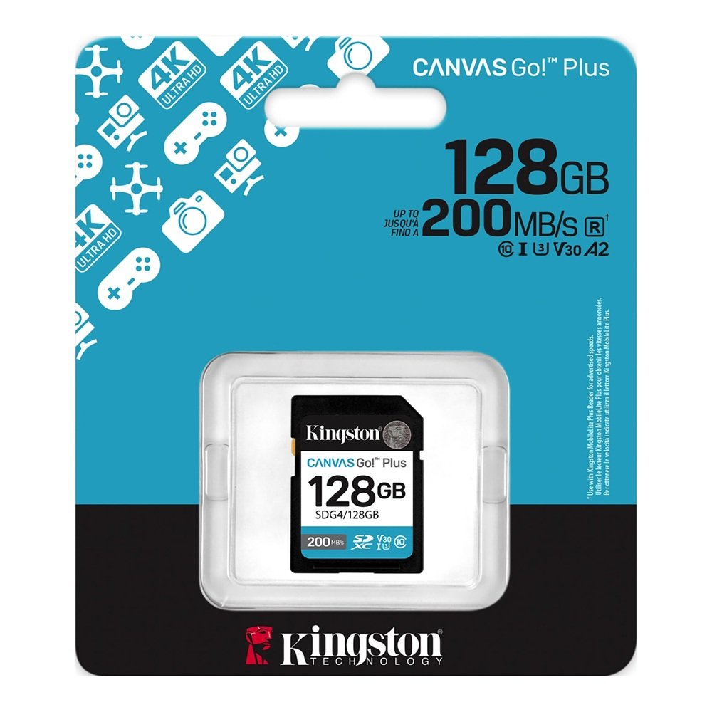 128GB SDXC Canvas Go Plus Gen4 200MB/s C10 UHS-I U3 V30