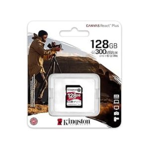 Kingston 128GB Canvas React Plus SDXC UHS-II 280R/100W U3 V60 for Full HD/4K