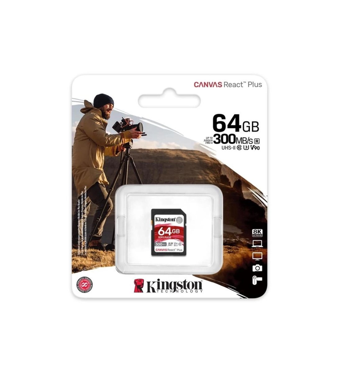 Kingston 512GB Canvas React Plus SDXC UHS-II 280R/150W U3 V60 for Full HD/4K
