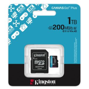 1TB microSDXC Canvas Go Plus Gen4 200MB/s A2 U3 V30 Card + Adapter