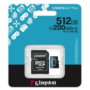 512GB microSDXC Canvas Go Plus Gen4 200MB/s A2 U3 V30 Card + Adapter