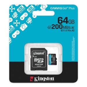 64GB microSDXC Canvas Go Plus Gen4 200MB/s A2 U3 V30 Card + Adapter