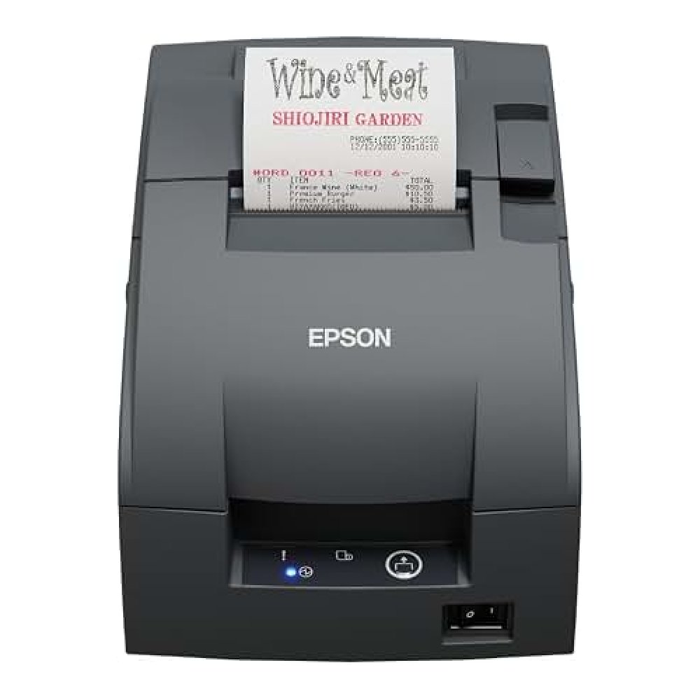 Epson TM-U220IIB (142) Robust and Versatile Impact Receipt Printer, Drawer Kick-Out Cable, USB 2.0, Ethernet