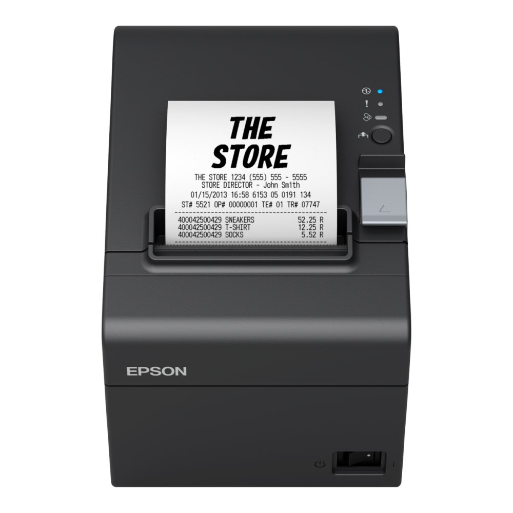 Epson TM-T20III (011A0) Thermal POS Receipt Printer, USB 2.0 + Serial, PS, Blk, UK, Print Speed 250mm/sec, Auto-Cutter