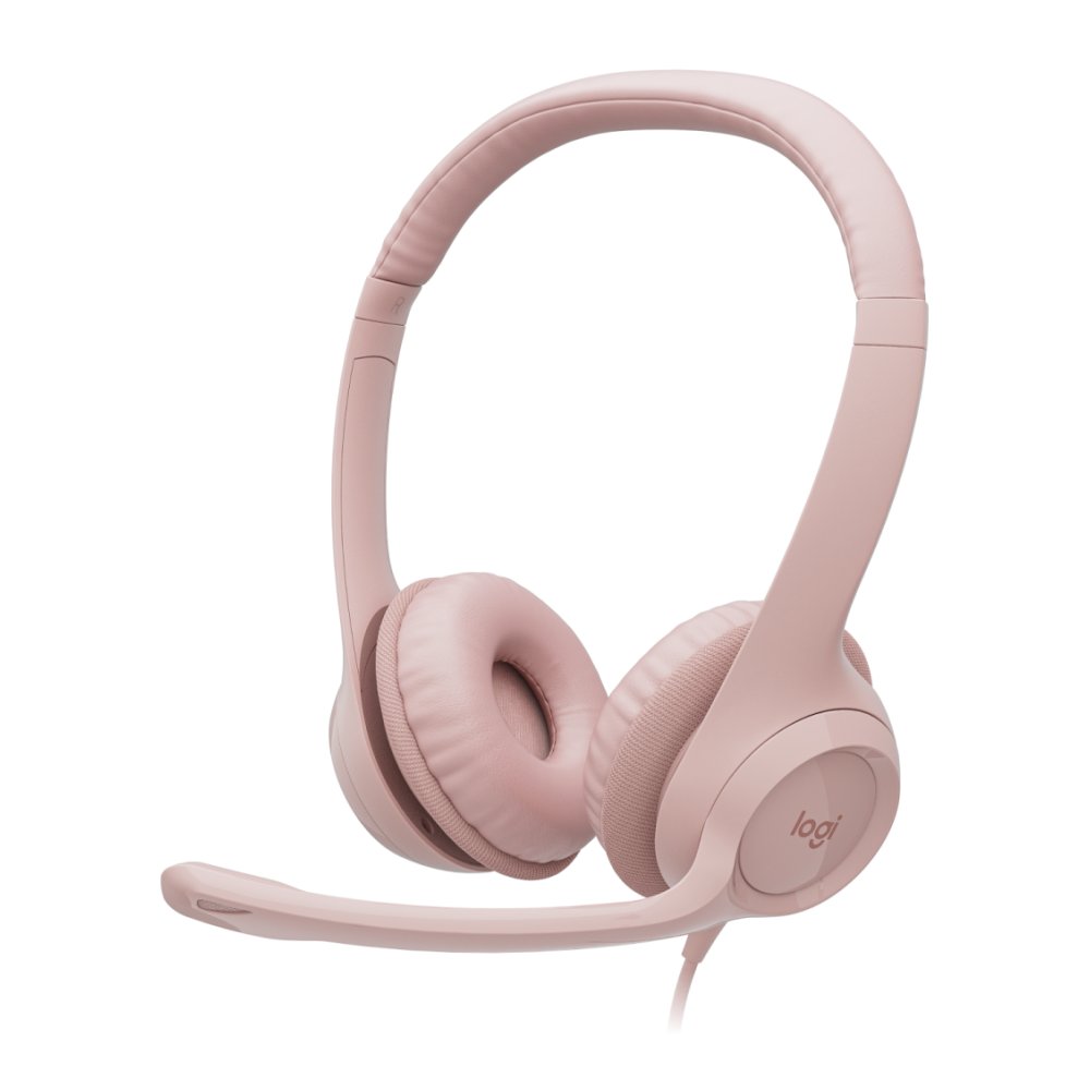 Logitech Wired H390 USB with Noise-Canceling Mic in-line controls (Rose)