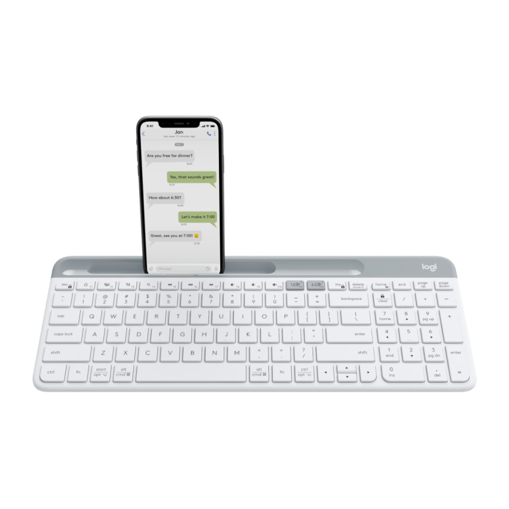 Logitech Wireless K580 Slim Multi-Device Keyboard (EN-AR/ White)