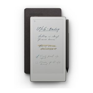 reMarkable Paper Pro Move 7.3" Paper Tablet with Marker Plus and Mosaic Weave Book Folio, Basalt