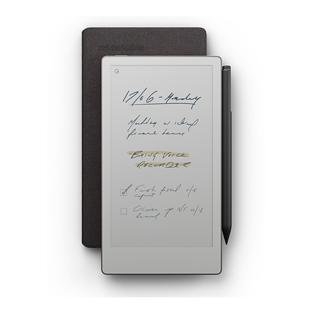 reMarkable Paper Pro Move 7.3" Paper Tablet with Marker Plus and Mosaic Weave Book Folio, Basalt