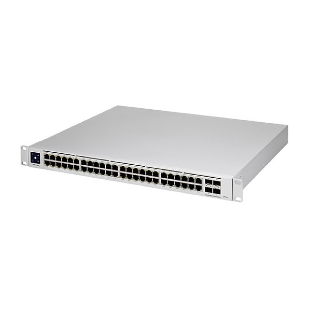 Ubiquiti 48-Port Pro, Layer 3 Switch, 40-GbE PoE+, 8-GbE PoE++, 4-SFP+ (10G), Near-Silent Cooling 600W