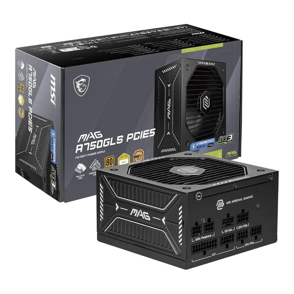 MSI MAG A750GLS PCIE5 750W Power Supply 80 PLUS Gold certified